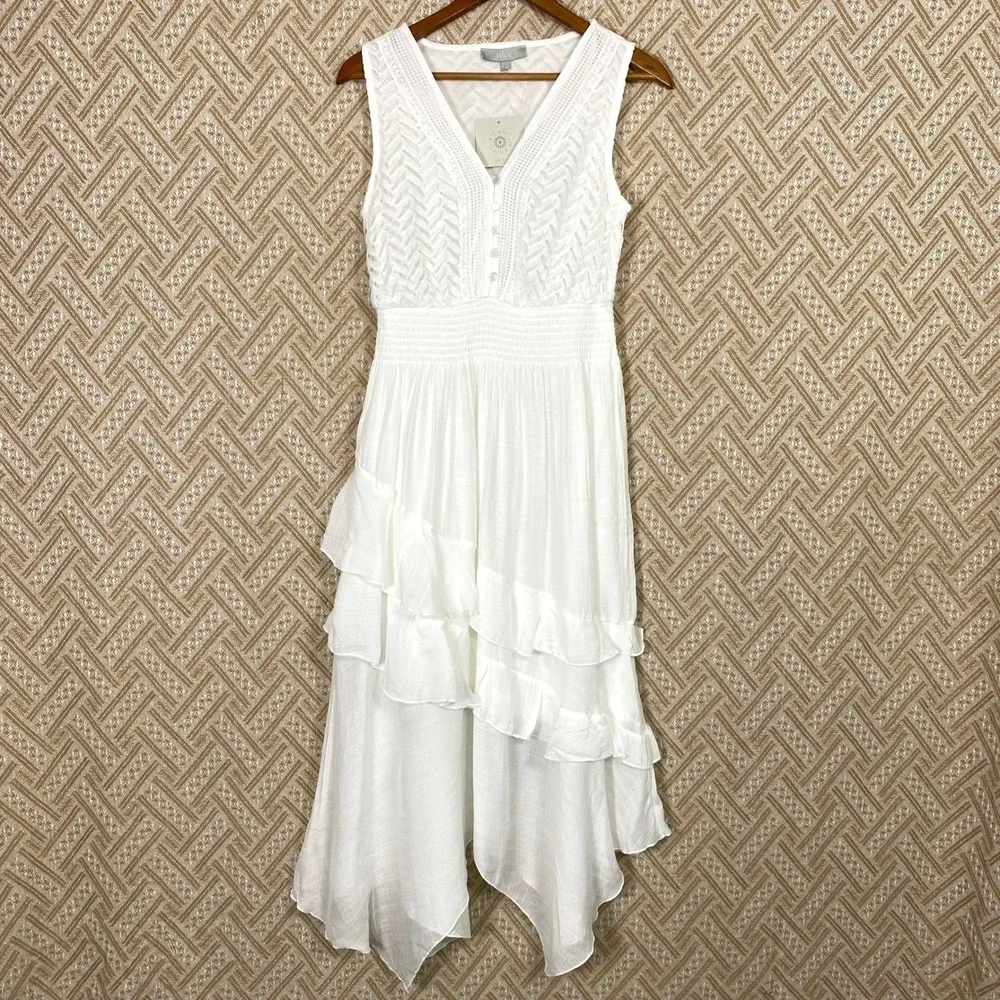 Anthropologie J Gee Medium Maxi Dress Cottagecore Romantic Coquette Feminine NWT - Picture 2 of 6